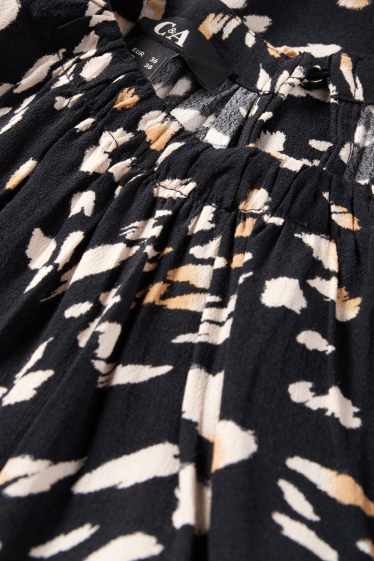 Damen - Bluse - gemustert - schwarz