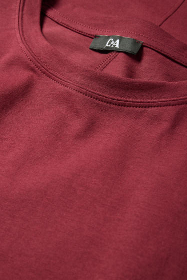 Damen - Langarmshirt - Relaxed Fit - dunkelrot