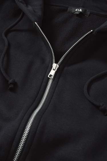 Femei - Hanorac cu fermoar și glugă - negru