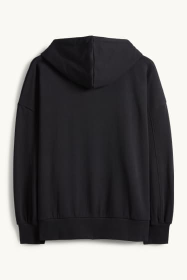 Femei - Hanorac cu fermoar și glugă - negru