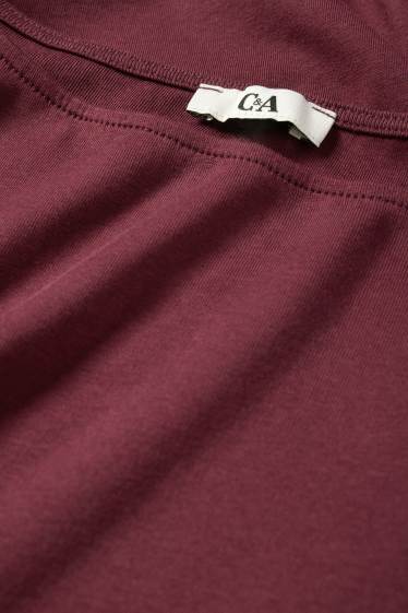Femei - Tricou cu mânecă lungă - slim fit - bordo