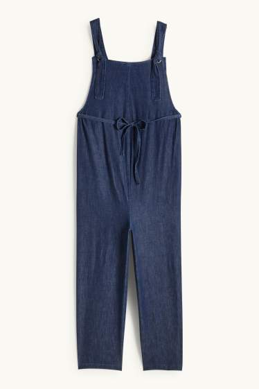 Dames - Zwangerschapstuinbroek van denim - jeansdonkerblauw