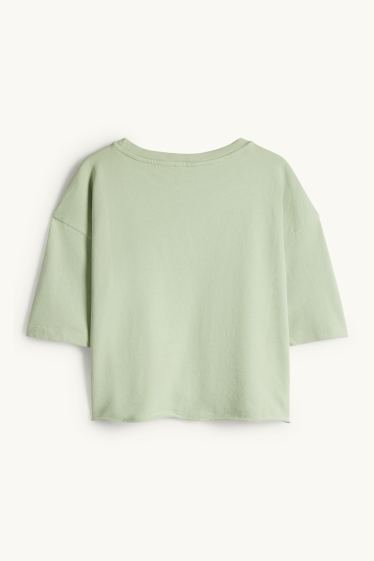 Donna - T-shirt corta - relaxed fit - verde chiaro