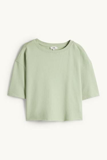 Donna - T-shirt corta - relaxed fit - verde chiaro