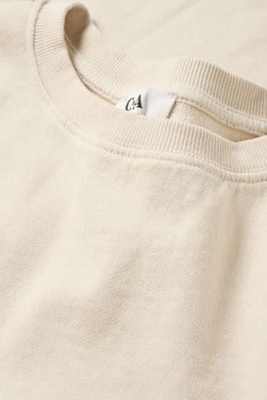 Donna - T-shirt corta - relaxed fit - bianco crema
