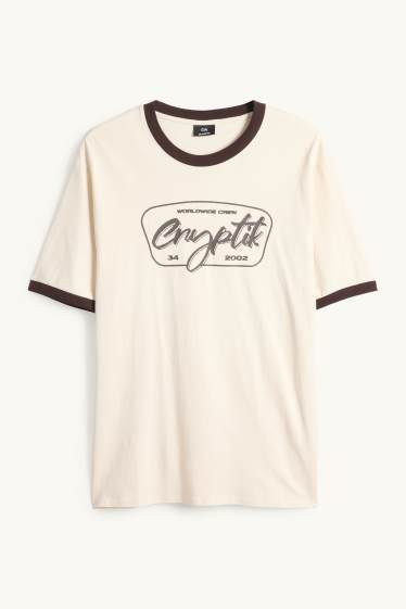 Home - Samarreta de màniga curta - relaxed fit - beix clar