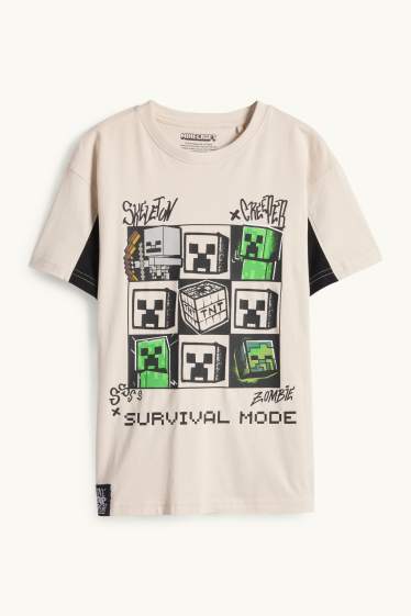 Enfants garçons - Minecraft - T-shirt - beige clair