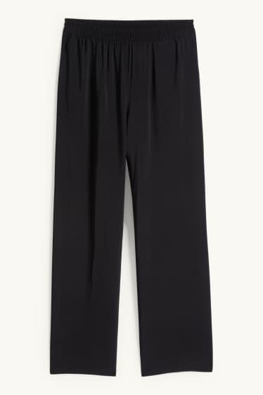 Femmes - Pantalon de bureau - high waist - wide leg - noir
