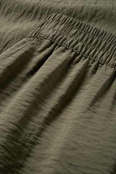 Femmes - Pantalon de bureau - high waist - wide leg - vert