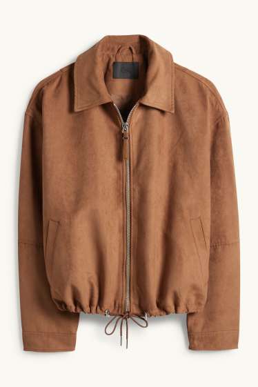 Femmes - Veste - faux suède - marron