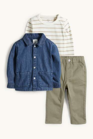 Bébés garçons - Tenue bébé - 3 pièces - vert / blanc crème