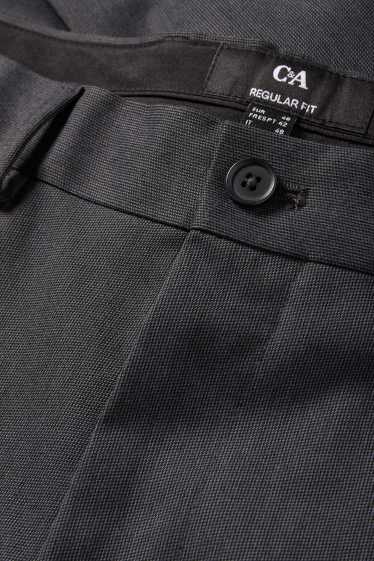 Herren - Hose - Regular Fit - Stretch - strukturiert - dunkelgrau