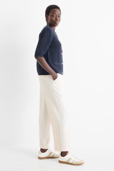 Femmes - Pantalon de toile - high waist - straight leg - beige clair