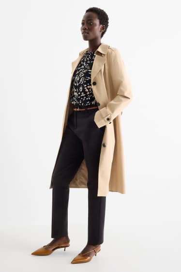 Femmes - Pantalon de toile à ceinture - midwaist - tapered fit - noir