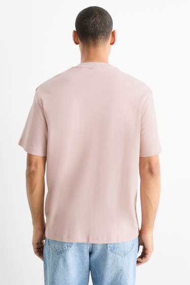 Pánské - Tričko - relaxed fit - růžová