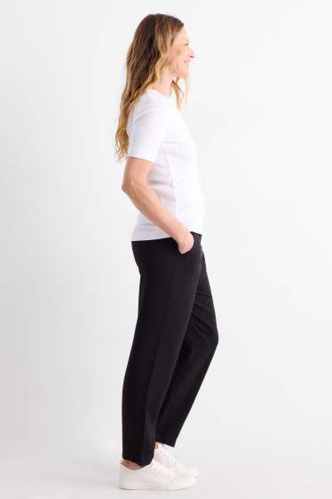 Femei - Pantaloni de stofă - talie înaltă - tapered leg - negru