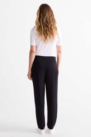 Femei - Pantaloni de stofă - talie înaltă - tapered leg - negru