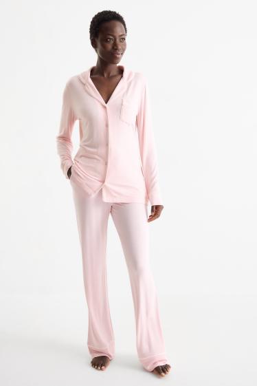 Damen - Viskose-Pyjama - rosa