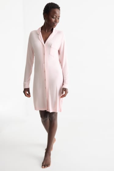 Dames - Nachthemd van viscose - roze