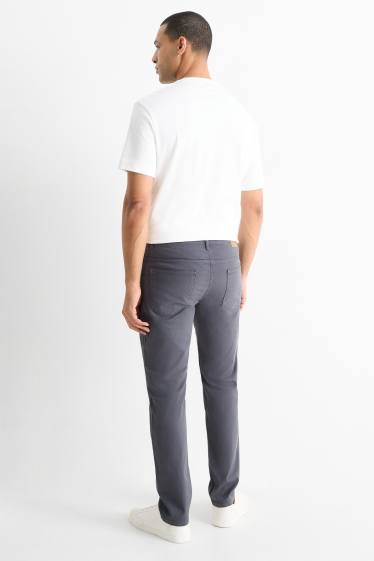 Bărbați - Pantaloni - slim fit - structurați - gri închis