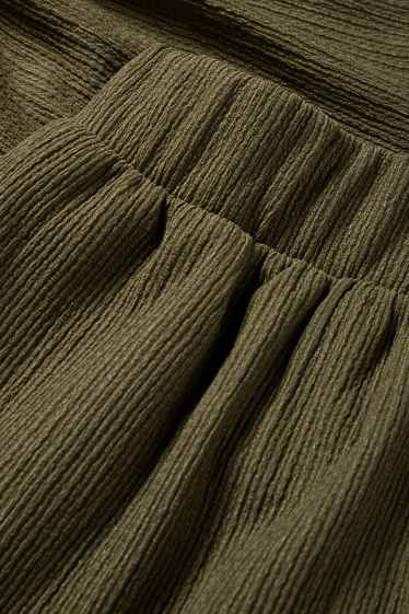 Damen - Jersey-Hose - Mid Waist - strukturiert - dunkelgrün