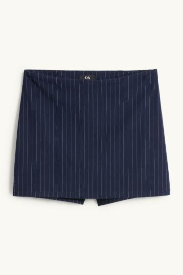 Kobiety - Spódnico-spodnie - w prążki - ciemnoniebieski