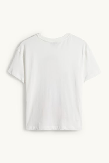 Femei - Tricou - relaxed fit - aspect lucios - alb