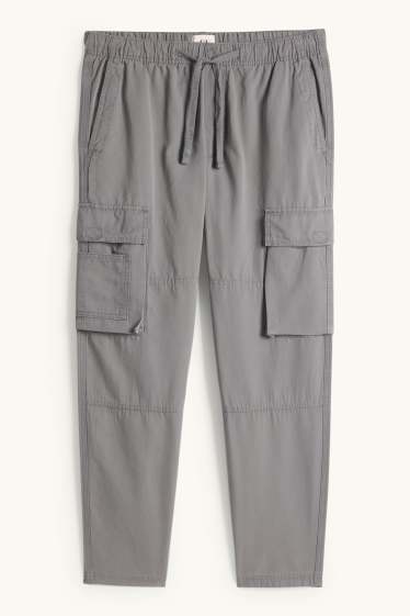 Hommes - Pantalon cargo - relaxed fit - gris