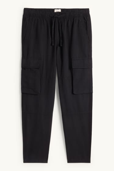 Hommes - Pantalon cargo - relaxed fit - noir