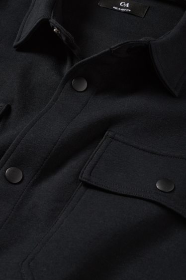 Herren - Hemdjacke - Relaxed Fit - Kent - schwarz
