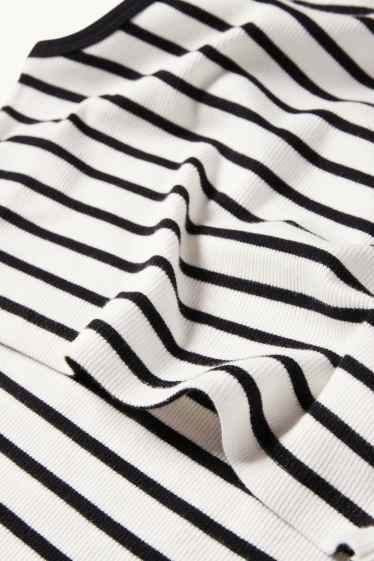 Women - Bodycon nursing dress - ribbed - striped - black / white