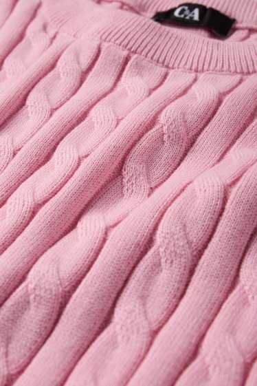 Dona - Jersei de punt de mitja - màniga curta - trenat - fúcsia