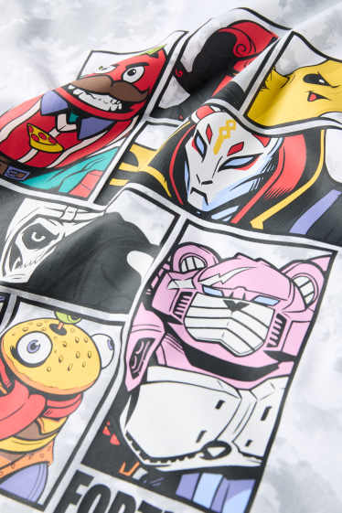 Enfants garçons - Fortnite - T-shirt - à motif - blanc / gris