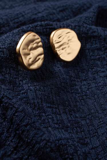 Dona - Samarreta de màniga curta - regular fit - texturada - blau fosc