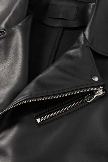 Women - Biker jacket - faux leather - black