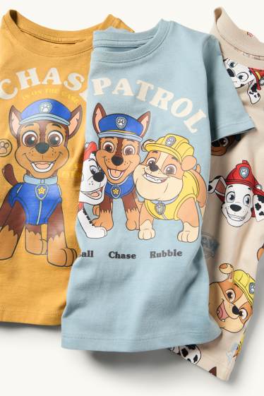 Kinder Jungen - Multipack 3er - PAW Patrol - Chase, Marshall - Kurzarmshirt - hellorange