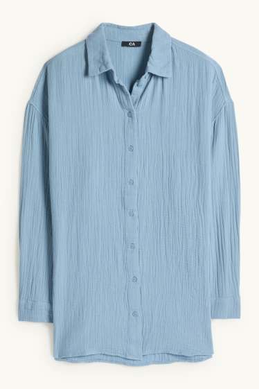 Mujer - Blusa de muselina - azul