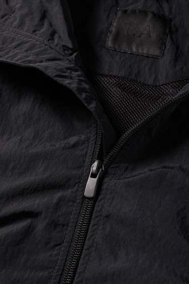 Herren - Jacke mit Kapuze - wasserabweisend - schwarz