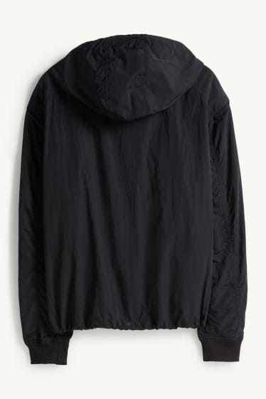 Herren - Jacke mit Kapuze - wasserabweisend - schwarz