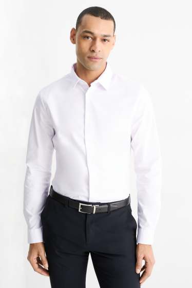 Home - Camisa formal - slim fit - Kent - elàstica - fàcil de planxar - blanc