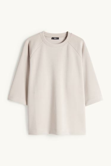 Damen - Oversized-Sweatshirt - beige