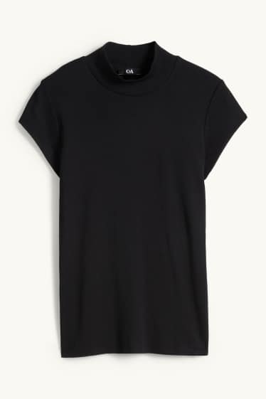 Dames - T-shirt - slim fit - zwart