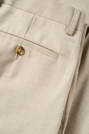 Men - Mix & match suit trousers - regular fit - stretch - check - beige