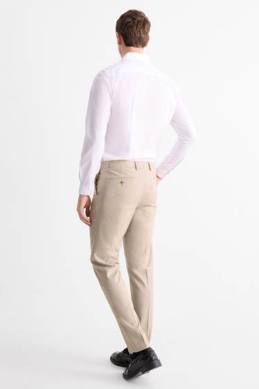 Men - Mix & match suit trousers - regular fit - stretch - check - beige