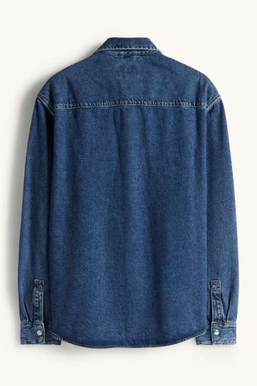 Hommes - Chemise en jean - Oversize - col kent - jean bleu