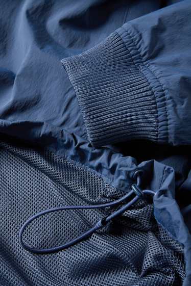 Uomo - Giacca con cappuccio - idrorepellente - blu