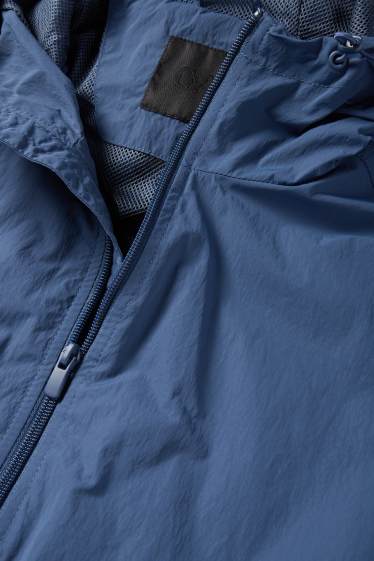 Uomo - Giacca con cappuccio - idrorepellente - blu