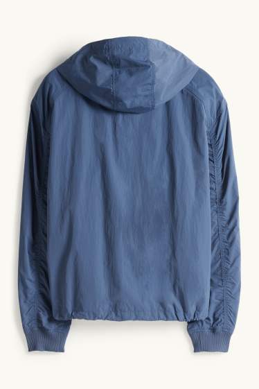 Uomo - Giacca con cappuccio - idrorepellente - blu