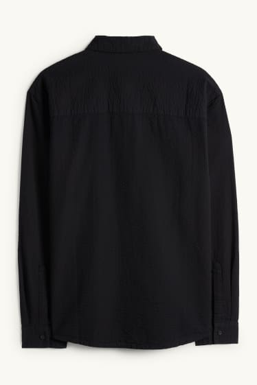 Hombre - Camisa - relaxed fit - Kent - con textura - negro