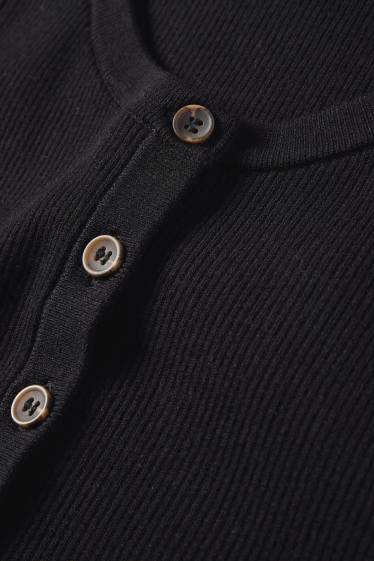 Dames - Top - ribstof - zwart